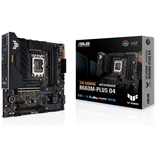ASUS TUF GAMING B660M-PLUS D4 LGA 1700 Intel 12th Gen Micro ATX Gaming Motherboard